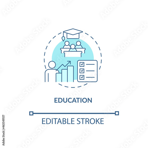 Education concept icon. Treatment for ADHD in adults abstract idea thin line illustration. Limiting distractions. Increasing learning abilities. Vector isolated outline color drawing. Editable stroke