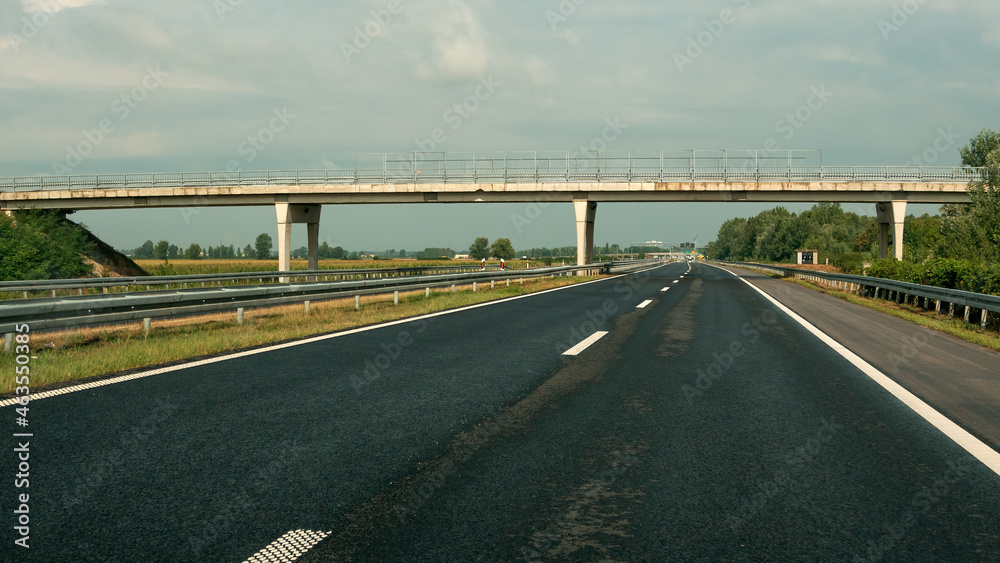 Empty A3 motorway in Croatia Empty A3 motorway in Croatia