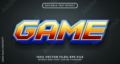 game text. editable text effect premium vector