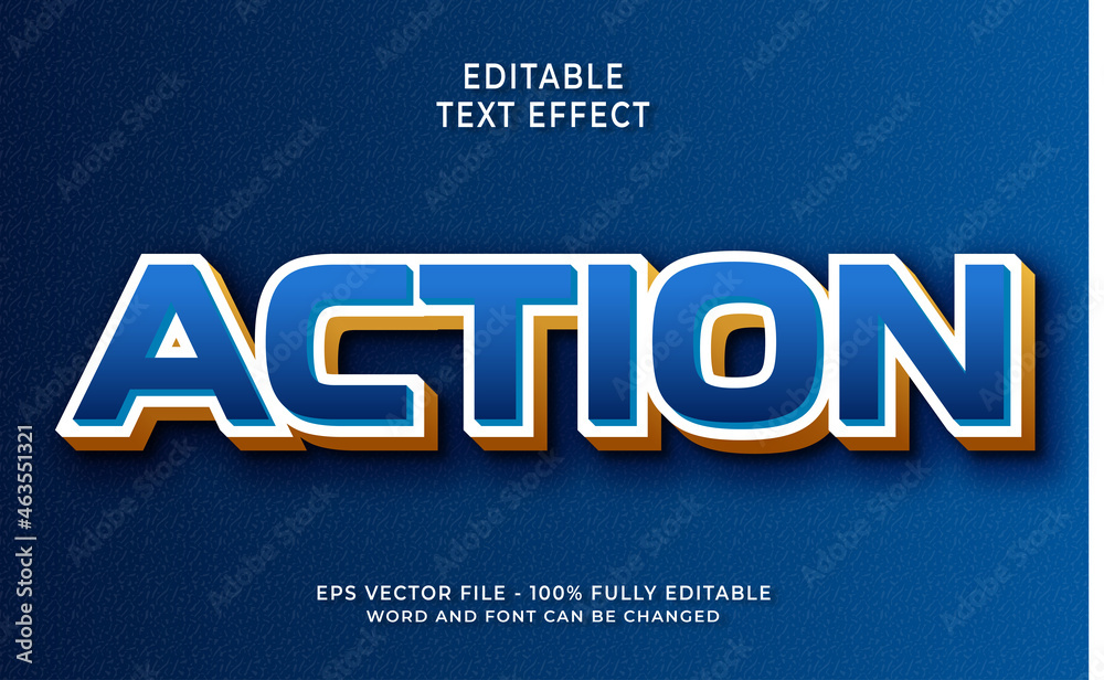 Blue Bold action Editable Text Effect