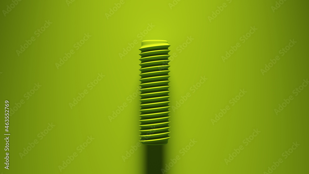 Green Bolt Nut Screw with Green Background 3d illustration render Green Bolt Nut Screw with Green Background 3d illustration render