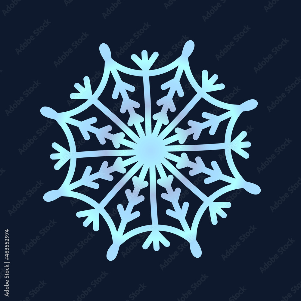 cute snowflake, festive christmas design of unique winter symbol