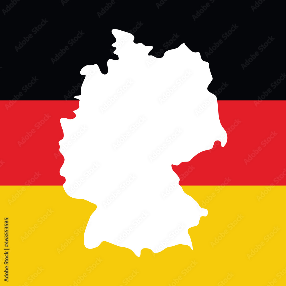 Freehand German map sketch. Vector illustration. Silhouette country borders map of Germany on white background. Vector illustration
