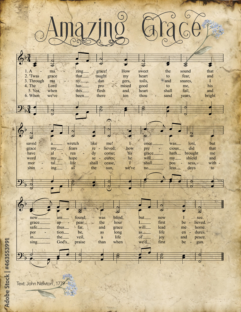Amazing grace hymnal  - obrazy, fototapety, plakaty 