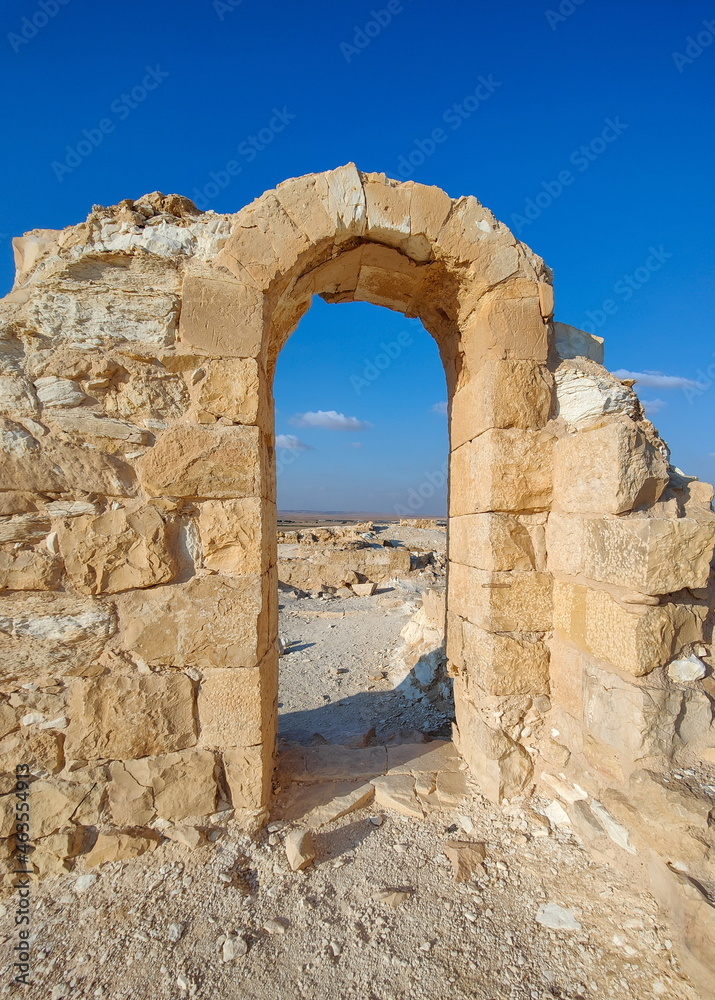 Remains of Abandoned Nabateans city Nitzana at Negev desert Remains of Abandoned Nabateans city Nitzana at Negev desert