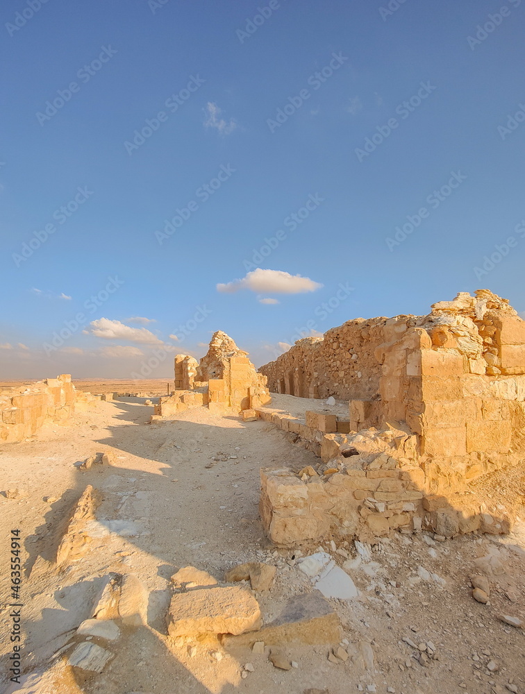 Remains of Abandoned Nabateans city Nitzana at Negev desert Remains of Abandoned Nabateans city Nitzana at Negev desert