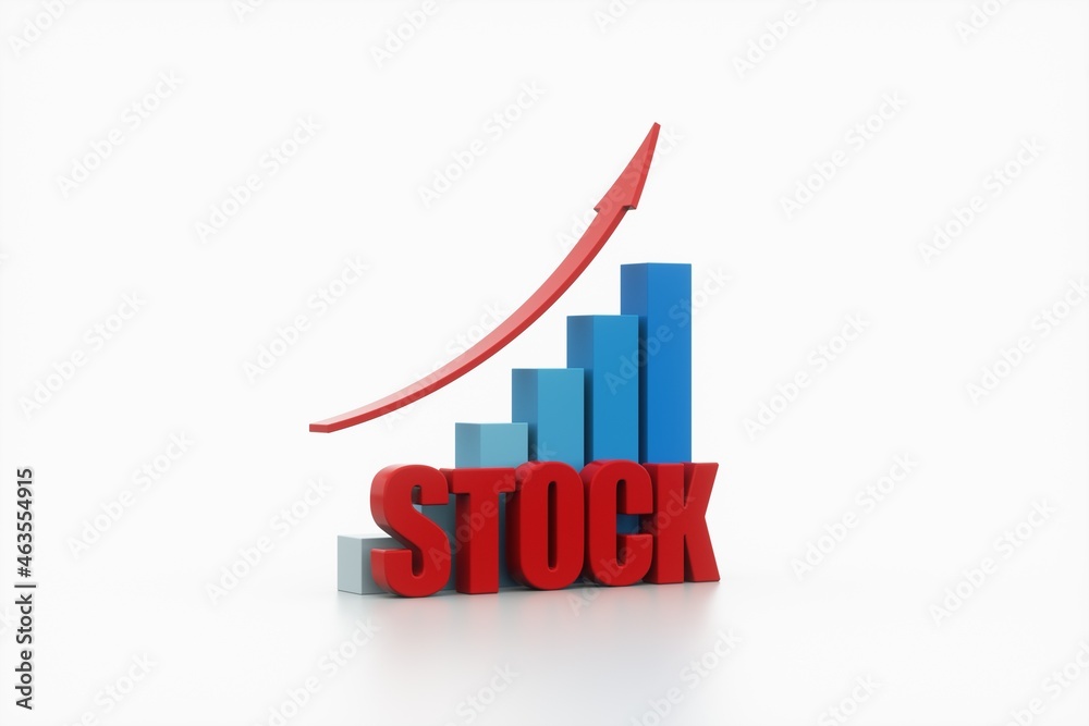 chart and arrow with stock, business concept, 3d rendering. chart and arrow with stock, business concept, 3d rendering.