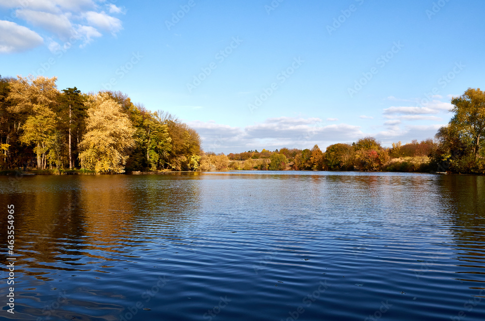Beautiful, colorful autumn lake. Ukraine