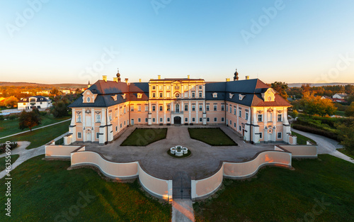 Splendid Ancient palace in Edeleny city North Hungary. The name is Edeleny palace island which Hungarian name is Edelényi kastélysziget. Other name is L'huillier coburg palace. photo