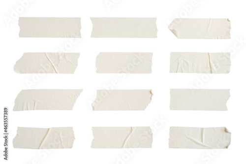 Close up of adhesive tape wrinkle set on white background