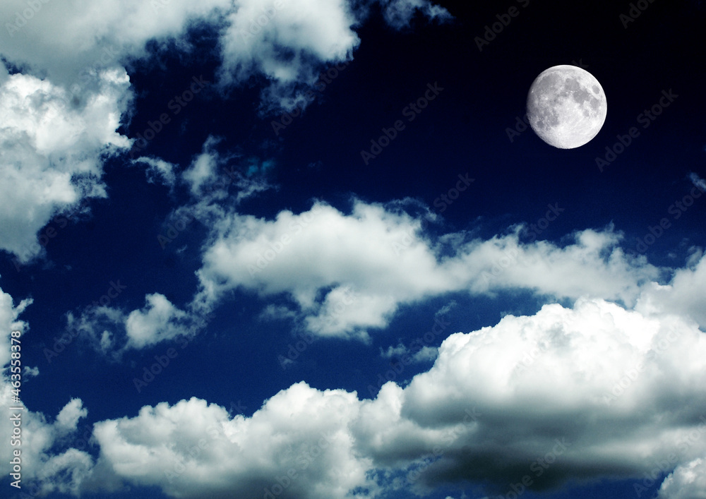 The moon in the night sky The moon in the night sky