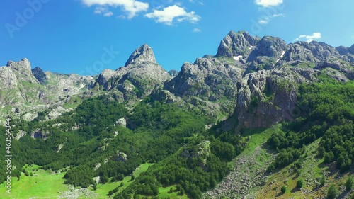 Beautiful Rocky Pasjak Mount near Bukumirsko Lake in national park Komovi, Montenegro. Aerial drone view. photo