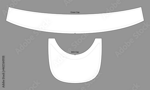 White Parts Patterns For Sun Visor Cap Vector on Gray Background.
