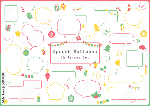 クリスマスの吹き出しセット