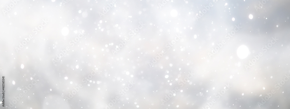 blue snowfall bokeh background, abstract snowflake background on blurred abstract blue