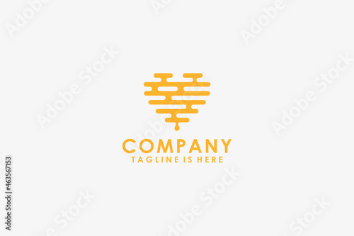 Love Honey Logo Design Icon Template