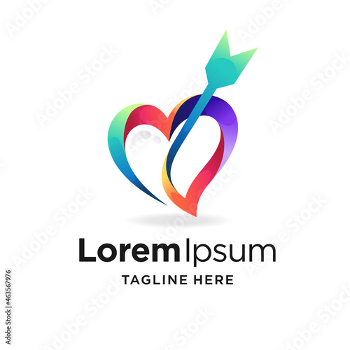 love logo with arc concept