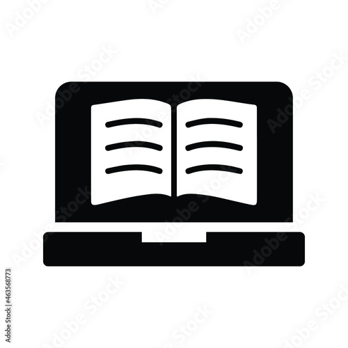 Education, online icon. Black vector graphics.