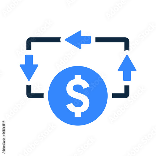 Flow, money, cash icon. Simple editable vector design isolated on a white background.