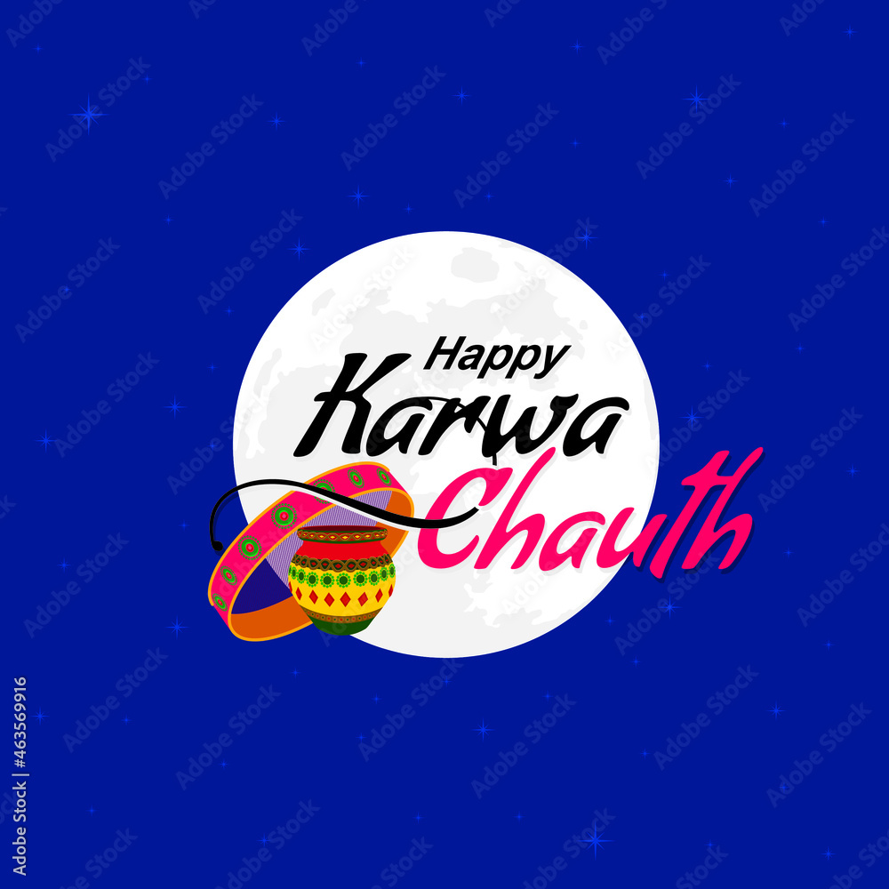 Fototapeta premium Happy Karwa Chauth Template | Karwa Chauth Wishing Banner Creative