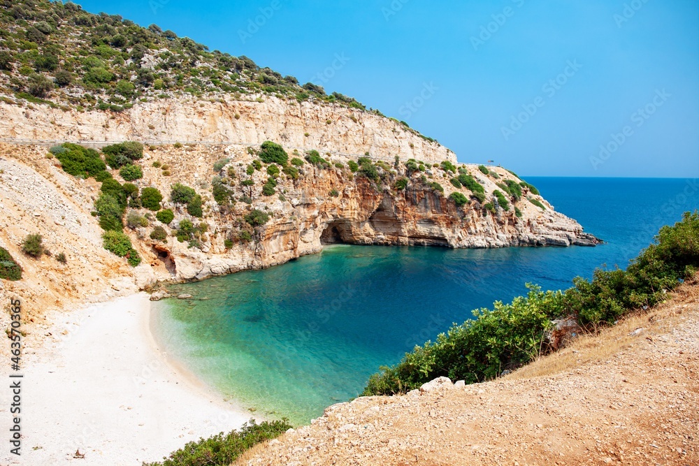 Turkish blue lagoon amazing paradise summer landscape