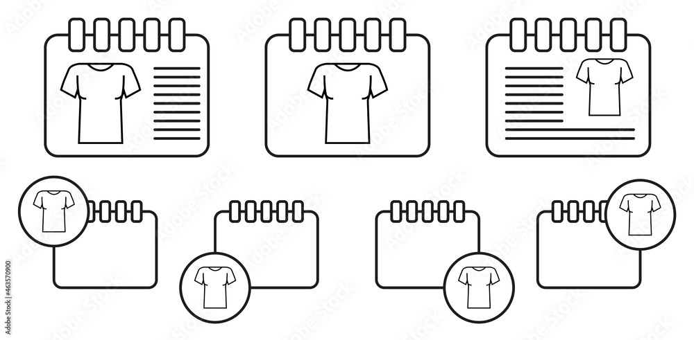 Clothes sleeves t-shirt vector icon in calender set illustration for ui and ux, website or mobile application Clothes sleeves t-shirt vector icon in calender set illustration for ui and ux, website or mobile application