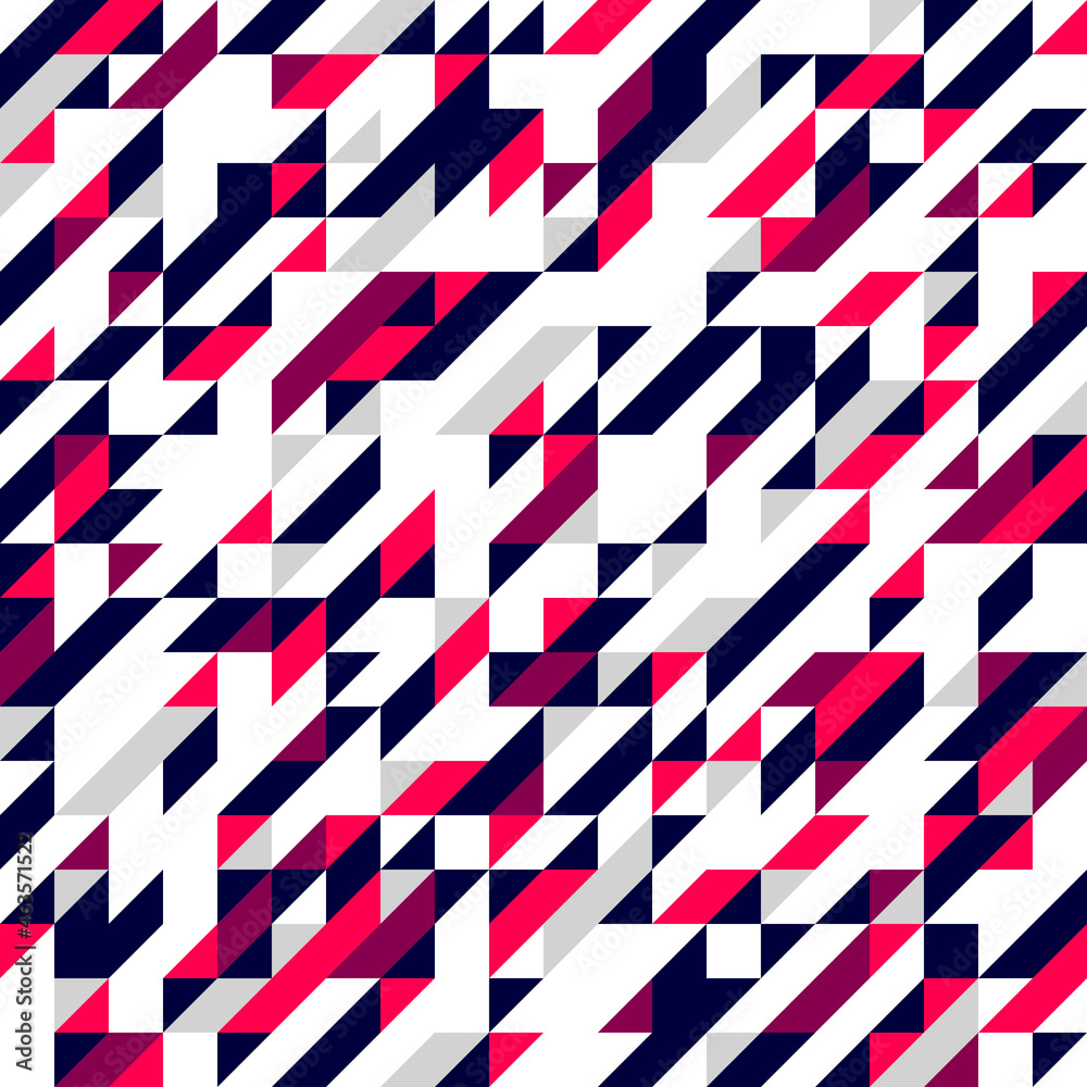 Geometric mosaic vector seamless pattern, chaotic abstract background for wallpapers, wrapping paper or website backgrounds.