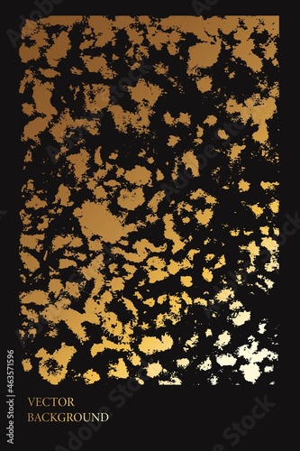 Luxury dark black and gold foil texture background. Marble, stone, wall plaster imitation. Abstract grunge art.