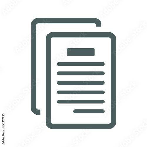 Papers, content, sheets icon. Gray vector graphics.