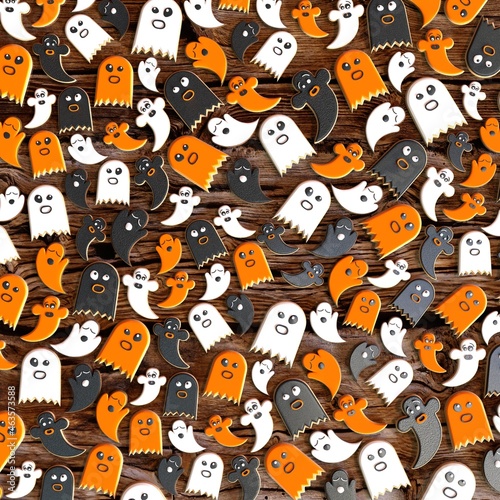 Halloween ghost cookies - 3D illustration