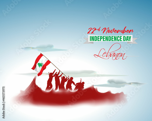 Vector illustration of happy Lebnon independence day