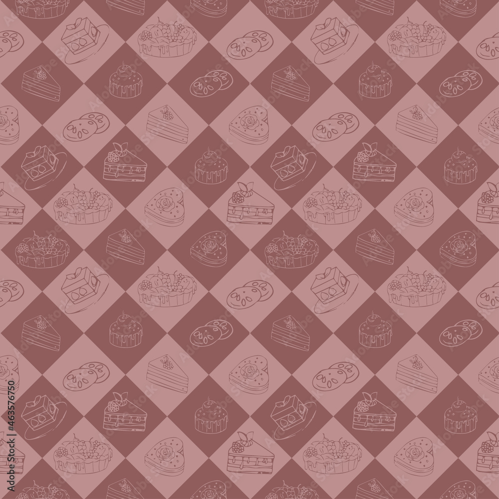 pattern of cakes and pastries in square cells chess pattern of cakes and pastries in square cells chess