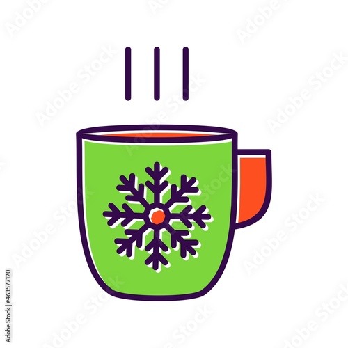 Hot Tea Filled Vector Icon Design