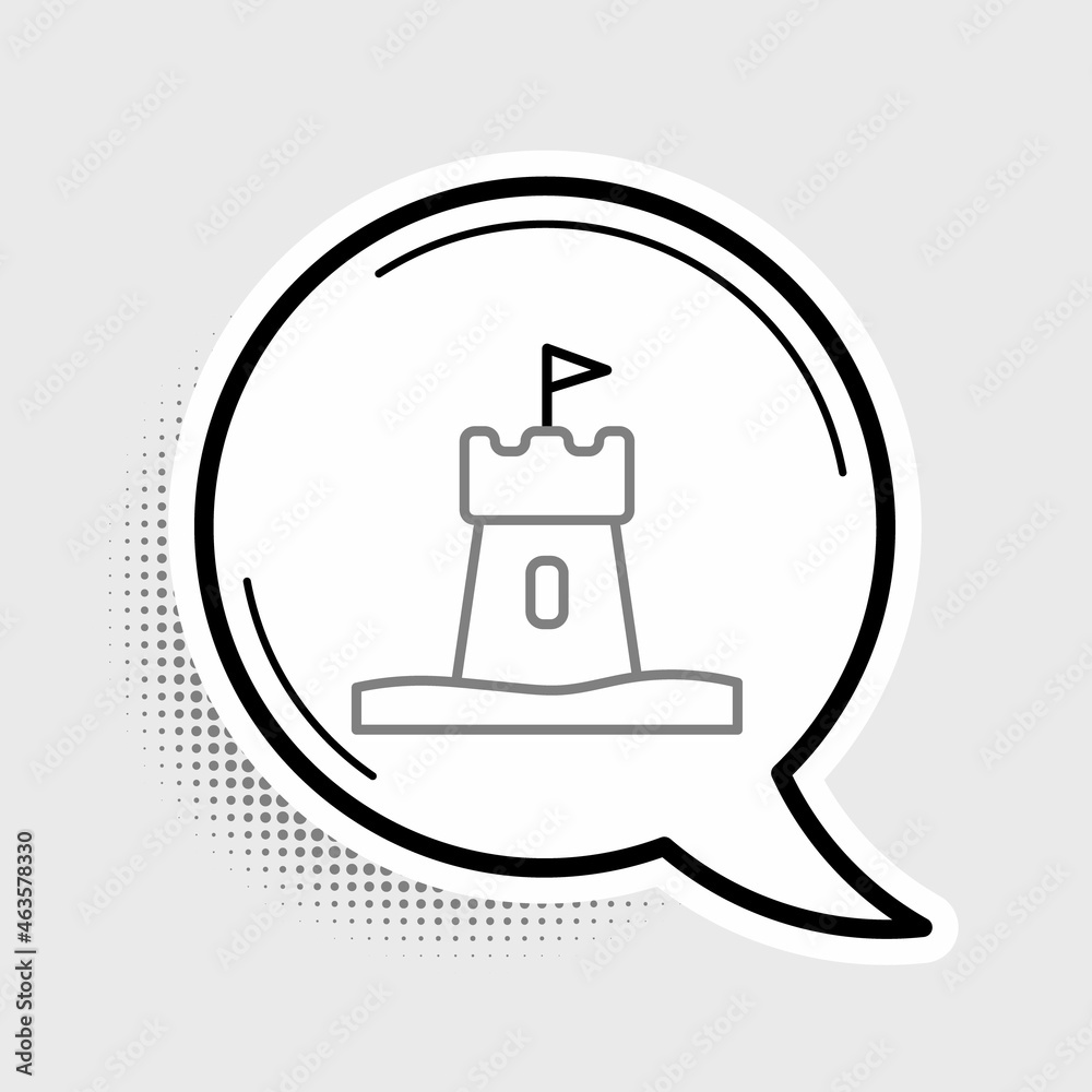 Line Sand tower icon isolated on grey background. Colorful outline concept. Vector Line Sand tower icon isolated on grey background. Colorful outline concept. Vector