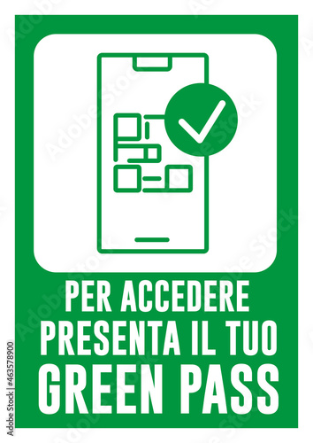 Cartelli Green Pass - Accesso consentito solo ai possessori di Green Pass