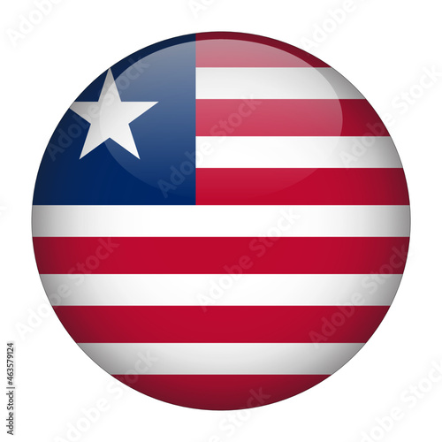 Free Download Liberia 3D Rounded Country Flag button Icon - GFXLoad