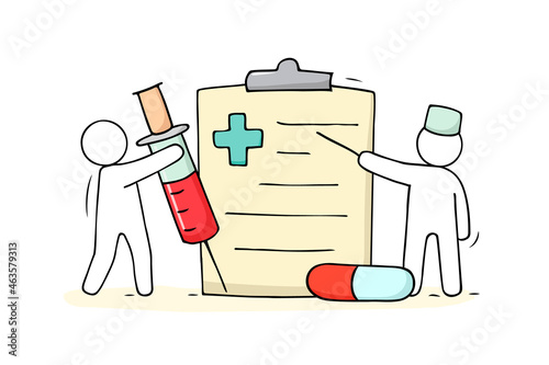 Doctor with list of medical check up.