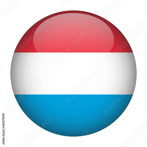 Luxembourg 3D Rounded Country Flag button Icon