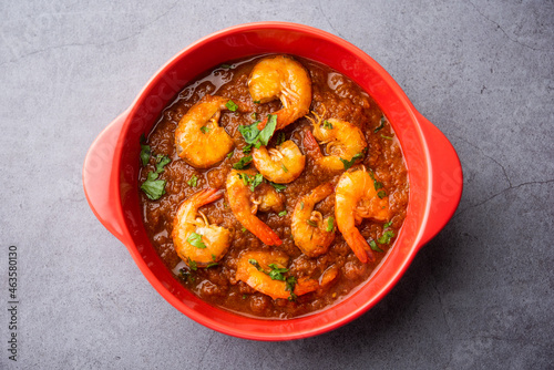 Prawns or shrimp or zinga masala curry photo