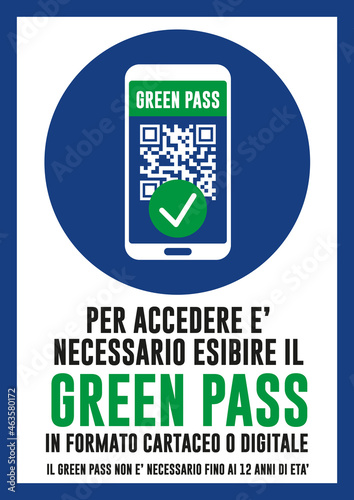 Cartelli Green Pass - Accesso consentito solo ai possessori di Green Pass photo