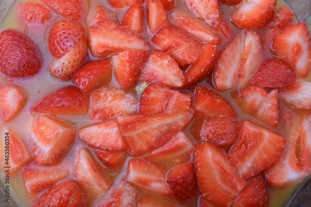 strawberries with orange juice as dessert strawberries with orange juice as dessert