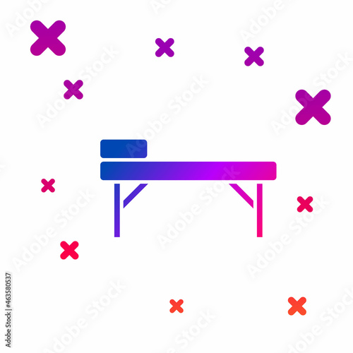 Color Massage table icon isolated on white background. Gradient random dynamic shapes. Vector