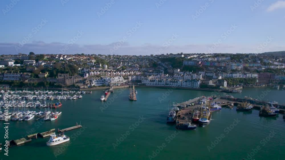 Brixham Marina and Harbour from a drone, Brixam, Devon, England, Europe Brixham Marina and Harbour from a drone, Brixam, Devon, England, Europe