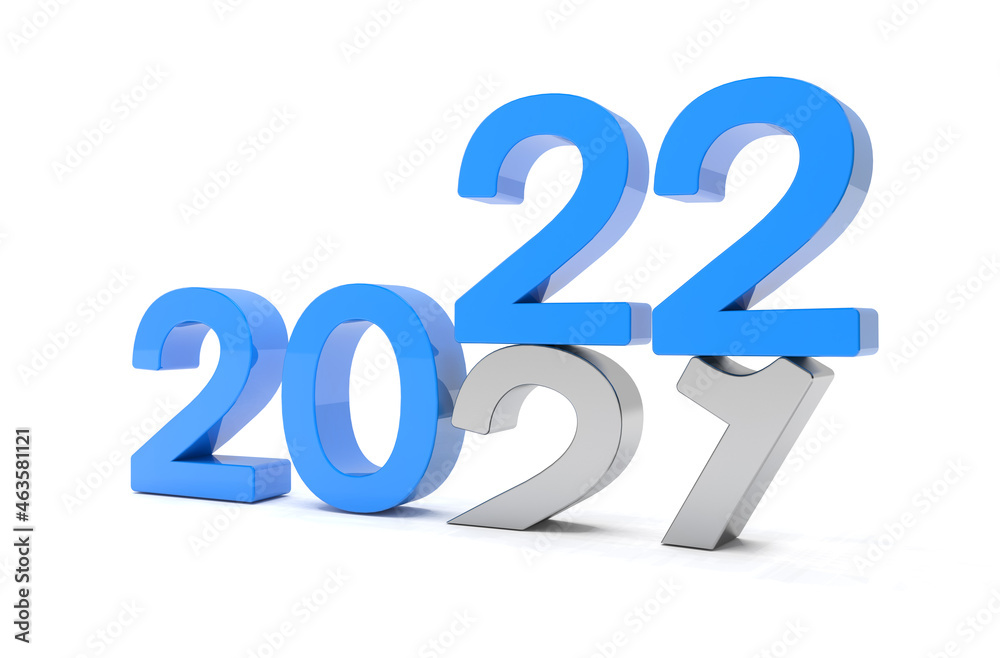 3d Illustration - 2021 - 2022 - Silvester, Neujahr, Countdown, Jahreszahlen 3d Illustration - 2021 - 2022 - Silvester, Neujahr, Countdown, Jahreszahlen