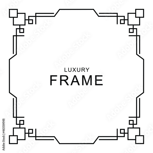 the simple square frame with some ornament as the border. collection set of the black outline frame on white for decorating design, card, invitation, etc.