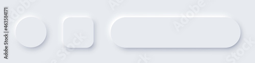 Neumorphism button design set, slider element for website, mobile app menu and navigation
