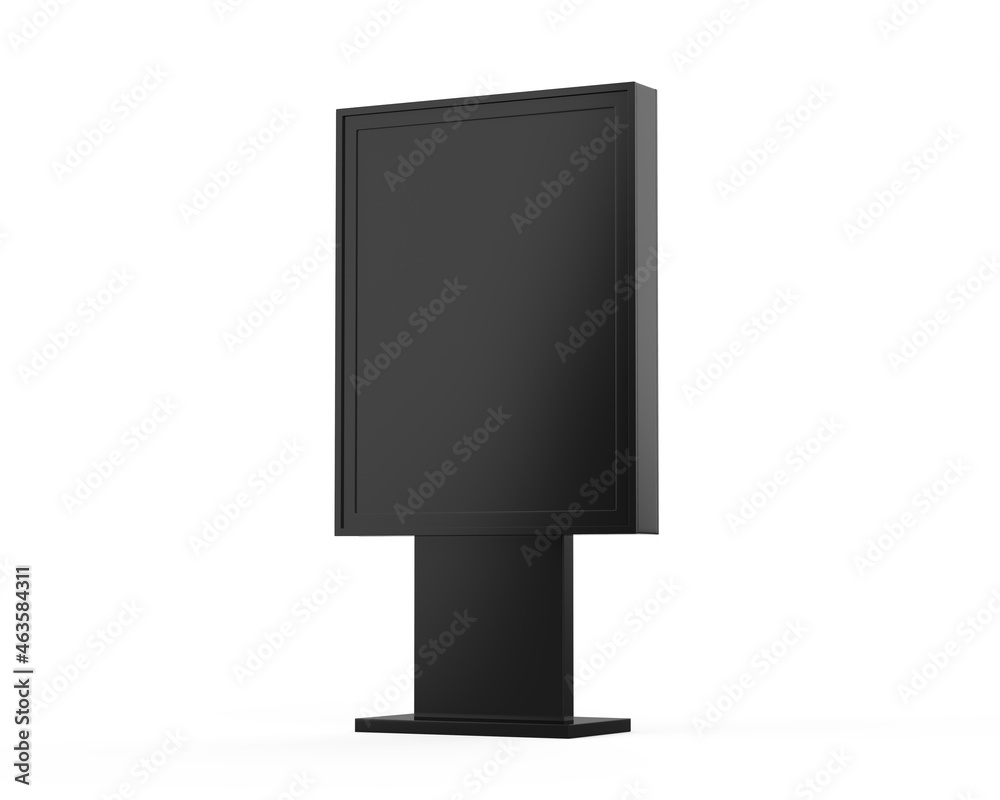 LED city light billboard mockup template, acrylic information show electronic display floor stand for branding, 3d illustration LED city light billboard mockup template, acrylic information show electronic display floor stand for branding, 3d illustration
