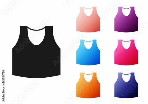 Black Undershirt icon isolated on white background. Set icons colorful. Vector