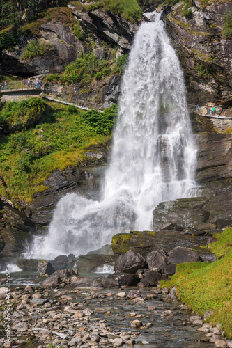 Steinsdalsfossen waterfall and landscape in Norway 