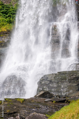 Steinsdalsfossen waterfall and landscape in Norway 